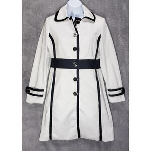 Alfani Petite White Coat 6P with Black Trim Career Wear